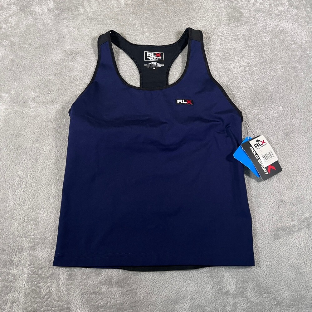 RLX Polo‎ Sport Tank Top Womens Medium Blue Racerback Athletic Workout NEW